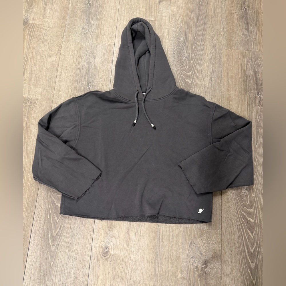 Fundamental Coast Women's Charcoal Gray Cropped Hoodie - Picture 2 of 4